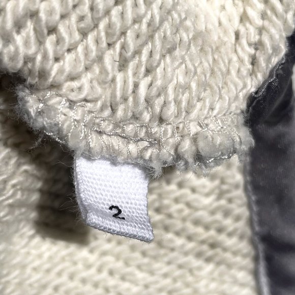 Dominic Louis Light Gray Short Sleeve Droptail Crop Top Sweatshirt sz 2 M - Picture 7 of 7